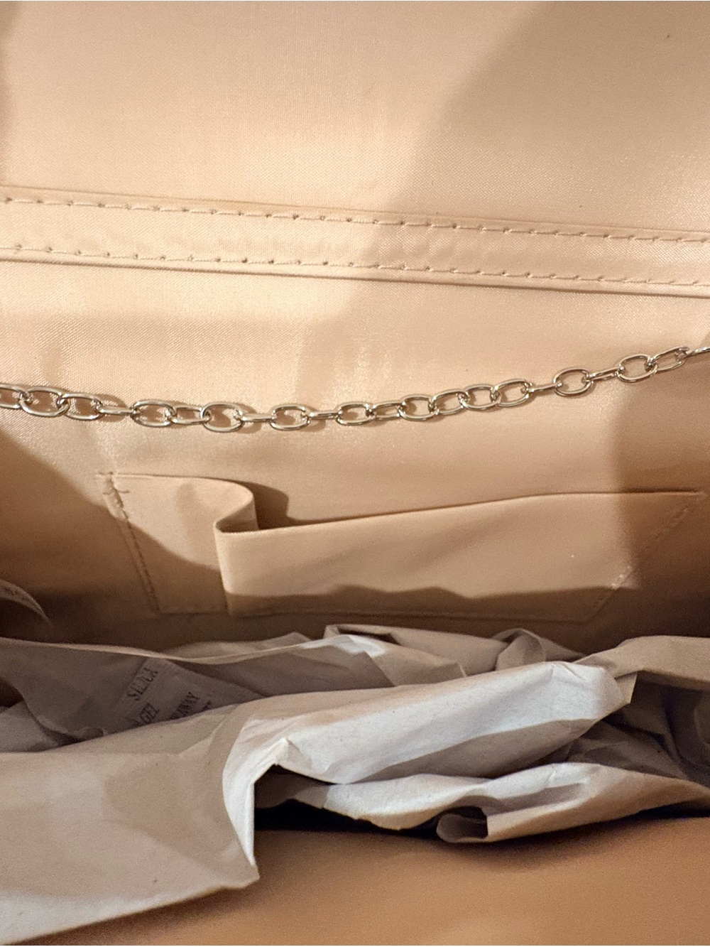 Gold Sequin Embellished Evening Clutch - Champagne - Picture 2 of 3